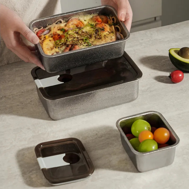 TitanPure Reintitan lunch box and fresh box set, ultralight 99.7% titanium, leak-proof, 400ml, 1000ml, 1250ml containers