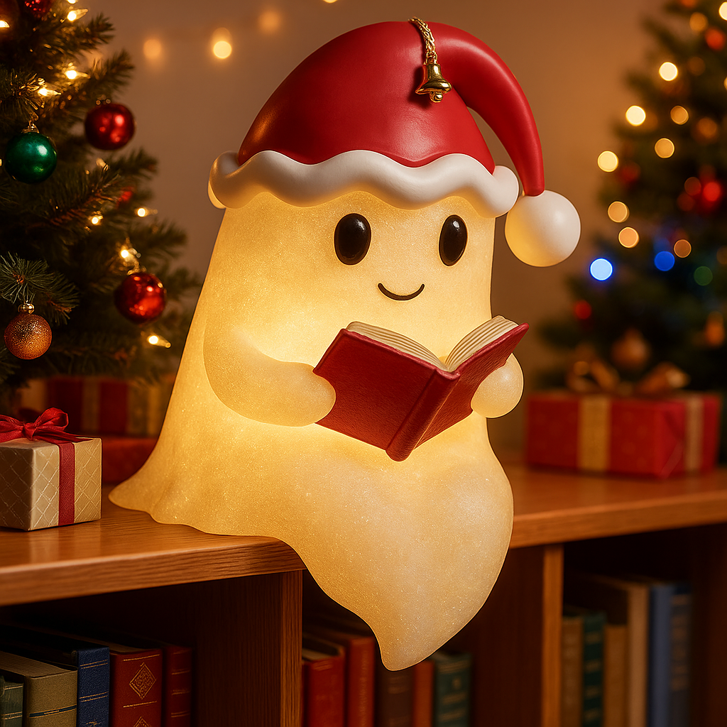 Festive Christmas ghost night light with sparkling holiday design, perfect for cozy winter decor, from My Store.