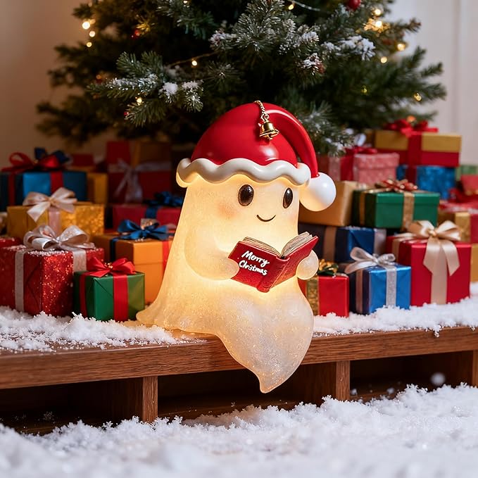 My Store Nachtlicht Weihnachtsgeist festive ghost nightlight with shimmering holiday accents, perfect for Christmas decor.