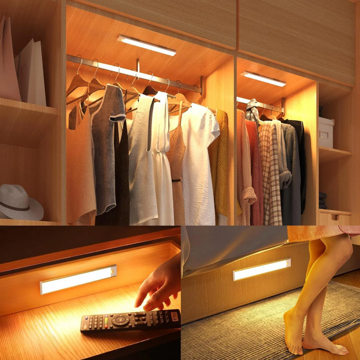 Wireless sensor light by Lumilux with integrated motion sensor, ideal for automatic lighting in home or office spaces.